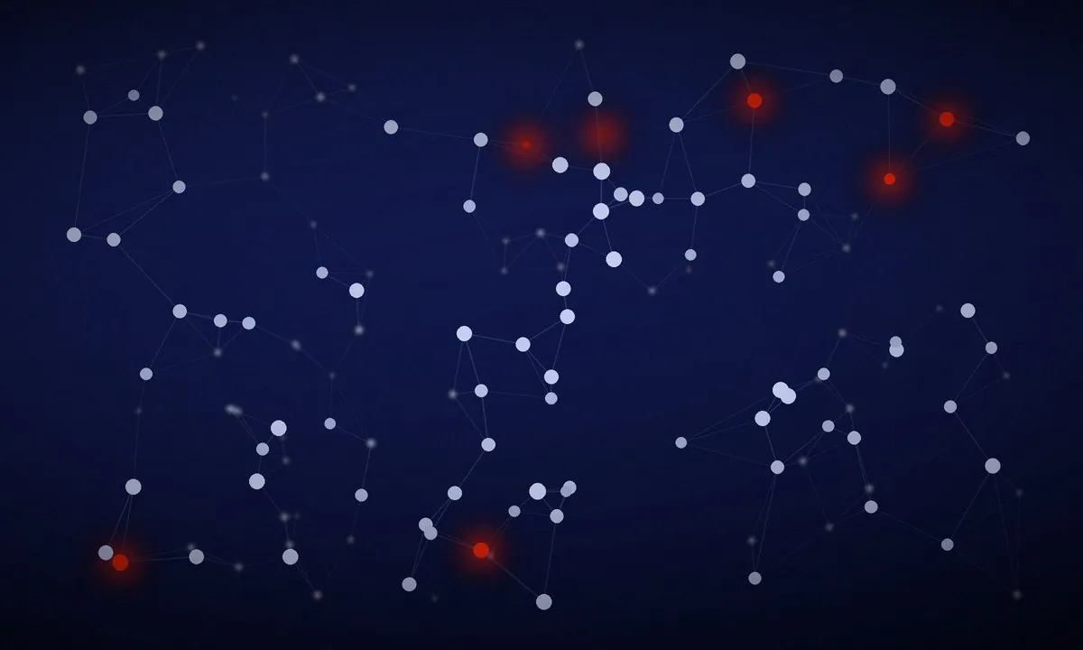 Constellation of connected AI data points